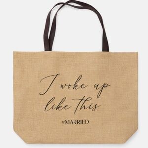 I woke up like this #MARRIED Tote Beach Bag